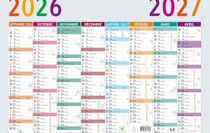 Calendrier Général  FFTT &amp; UFOLEP  2026 / 2027